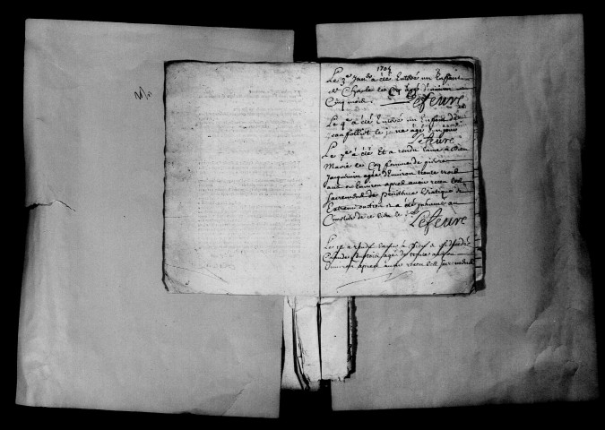 Charmont. Baptêmes, mariages, sépultures 1705