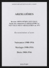 Arzillières. Naissances, mariages, décès 1908-1916 (reconstitutions)