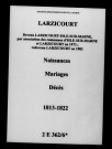 Larzicourt. Naissances, mariages, décès 1813-1822