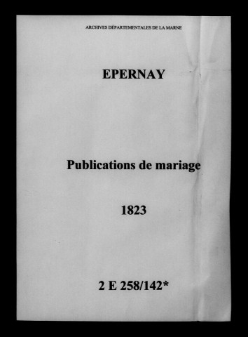 Épernay. Publications de mariage 1823