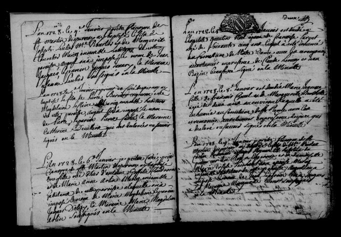 Épernay. Baptêmes, mariages, sépultures 1728-1733