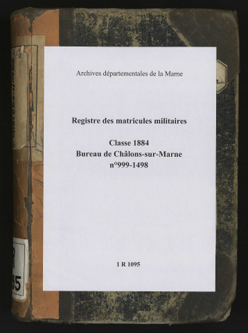 Registre matricule, n°999-1498