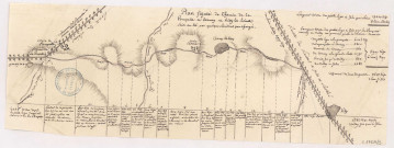 Witry les Reims. Plan figuré du chemin de la Pompelle à Cernay et Witry les Reims, 1780.