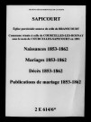 Sapicourt. Naissances, mariages, décès, publications de mariage 1853-1862