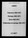 Lhéry. Naissances, mariages, décès, publications de mariage 1863-1872