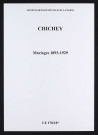 Chichey. Mariages 1893-1929