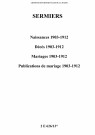 Sermiers. Naissances, décès, mariages, publications de mariage 1903-1912
