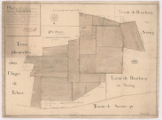 Plan de la terre, seigneurie et dixmerie d'Anjorrois sise à Sommepy-Tahure, appartenant à l'abbaye St Pierre-les-Dames (1770), Villain