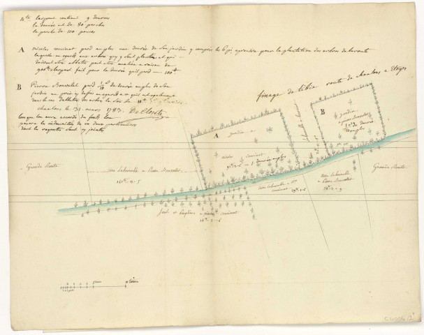 Route de Paris à Chaalons par Montmirail et Etoges. Thibie, 1783.