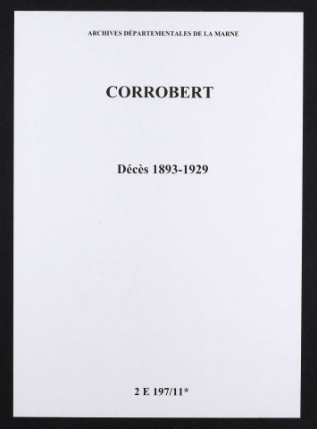 Corrobert. Décès 1893-1929