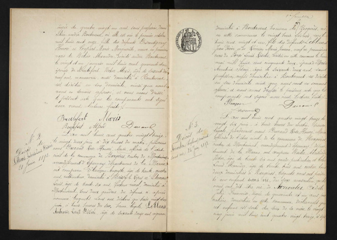 Bergères-sous-Montmirail. Décès 1893-1929