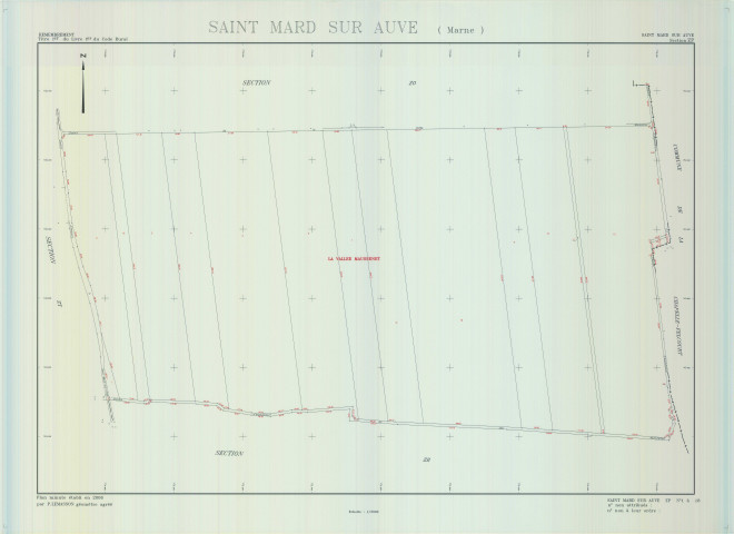 Saint-Mard-sur-Auve (51498). Section ZP échelle 1/2000, plan remembré pour 2006, plan régulier (calque)
