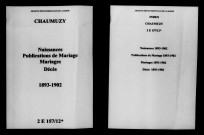Chaumuzy. Naissances, publications de mariage, mariages, décès 1893-1902