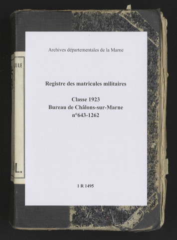 Registre matricule, n° 643-1262