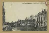 CHÂLONS-EN-CHAMPAGNE. Théâtre et Quai Notre-Dame.
Châlons-sur-MarneEdition des Magasins Réunis.[vers 1908]