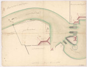 Plan des moulins d'Anglure et d'une partie de la rivière d'Aube, 1739.