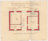 Corps de caserne de maréchaussée des Petites Loges pour le logement de deux cavaliers et d'un commandant sur un terrain appartenant aux seigneurs. Plan au rez de chaussée, 1773.
