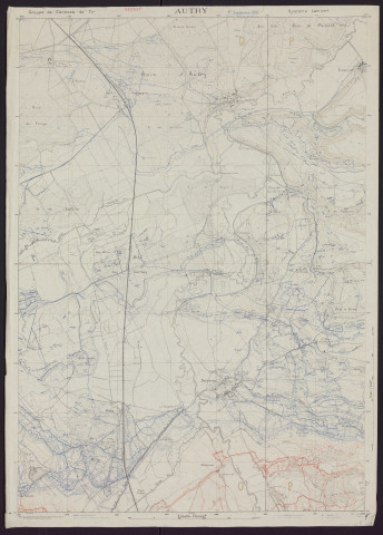 Autry : 1 septembre 1918.
Service géographique de l'Armée.1918