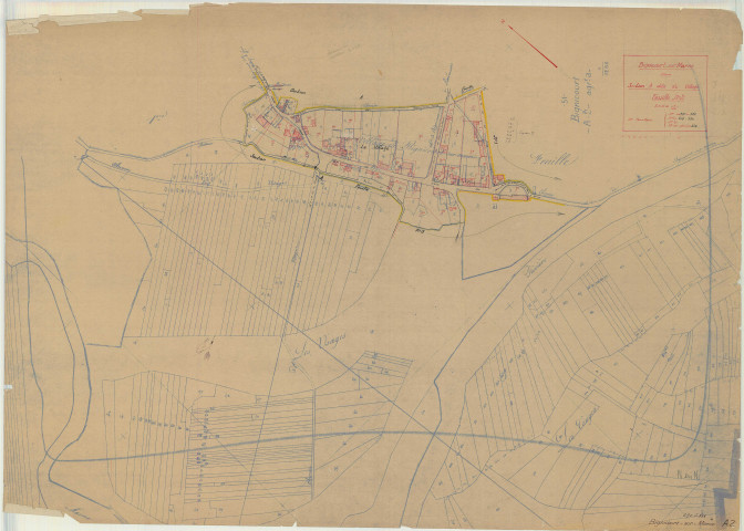 Bignicourt-sur-Marne (51059). Section A2 échelle 1/1250, plan mis à jour pour 1935, plan non régulier (papier)