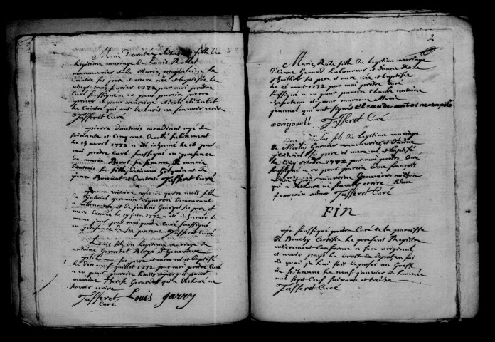 Bouchy-le-Repos. Baptêmes, mariages, sépultures puis naissances, mariages, décès 1772-an X