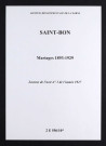 Saint-Bon. Mariages 1893-1929