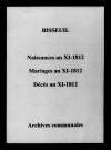 Bisseuil. Naissances, mariages, décès an XI-1812