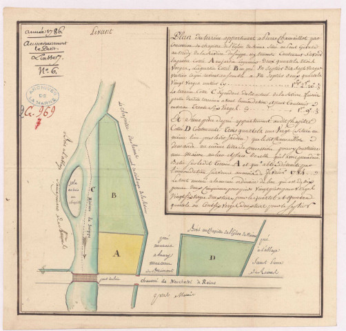 Plan d'un terrain situé à Auménancourt-le-Petit (1786)