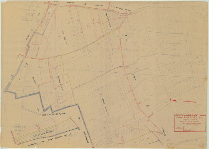 Sainte-Marie-à-Py (51501). Section B1 échelle 1/2000, plan mis à jour pour 1953, plan non régulier (papier)