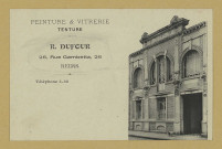 REIMS. 26, rue Gambetta - Peinture et vitrerie tenture, R. Dufour / Cl. Tempéré, Reims.