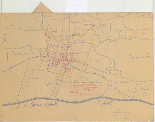 Chapelle-Felcourt (La) (51126). Section B1 1 échelle 1/1250, plan mis à jour pour 1936, plan non régulier (papier)