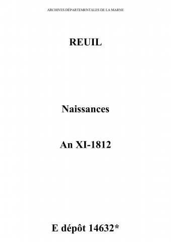 Reuil. Naissances an XI-1812
