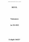 Reuil. Naissances an XI-1812