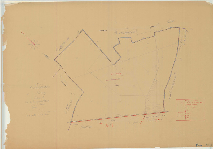 Bouy (51078). Section A échelle 1/4000, plan mis à jour pour 1934, plan non régulier (papier)