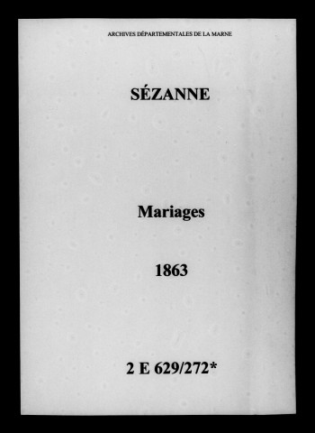 Sézanne. Mariages 1863
