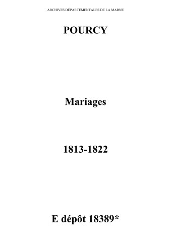 Pourcy. Mariages 1813-1822