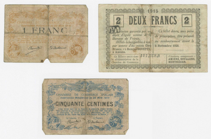 Billets de banque émis pendant la Première guerre mondiale (9e partie du Fonds Bernard Ireland Macalpine)