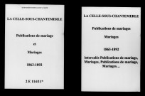 Celle-sous-Chantemerle (La). Publications de mariage, mariages 1863-1892