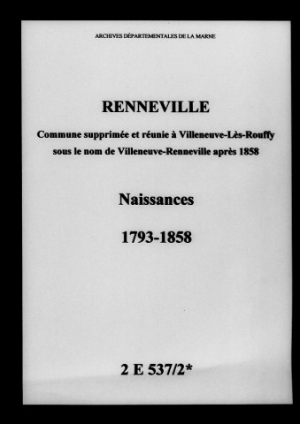 Renneville. Naissances 1793-1858