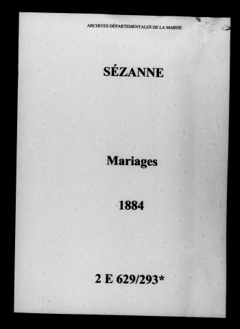 Sézanne. Mariages 1884