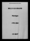 Billy-le-Grand. Mariages 1793-1861