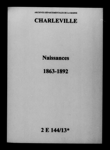 Charleville. Naissances 1863-1892
