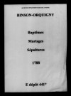 Binson-et-Orquigny. Baptêmes, mariages, sépultures 1788