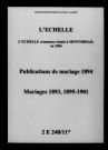 Échelle (L'). Publications de mariage, mariages 1893-1901