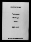 Frignicourt. Naissances, mariages, décès 1853-1859
