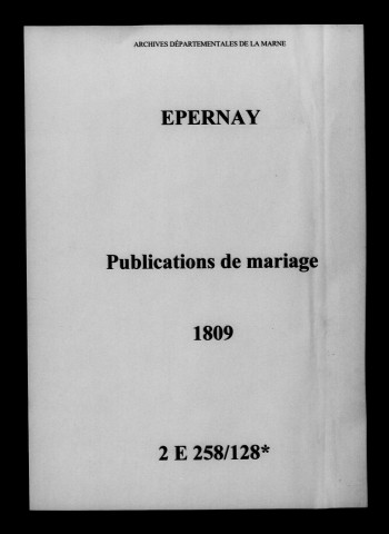 Épernay. Publications de mariage 1809