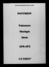 Ponthion. Naissances, mariages, décès 1870-1872