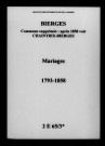 Bierges. Mariages 1793-1858