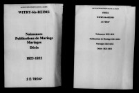 Witry-lès-Reims. Naissances, publications de mariage, mariages, décès 1823-1832