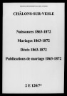 Châlons-sur-Vesle. Naissances, mariages, décès, publications de mariage 1863-1872