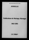 Joiselle. Publications de mariage, mariages 1863-1892